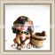 Resin Dog Figurine Flower Pot Craft for Garden Decoration
