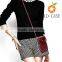 wrist-let metal shoulder bag curve cut cell phone bag with strap small clutch