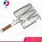 High Quality New Chrome Plated Non-stick BBQ Wire Mesh Triple Fish Grill Basket