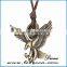 Newest Adjustable Bronze Tone Vintage Leather Pendant Necklace