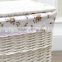 cheap Linshu hand woven white color laundry basket