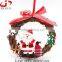 Hot Sales Christmas Decorations With Santa Claus Rattan Christmas Wreath Ornament