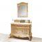 Retro Vintage European Rococo Designed Golden Solid Wood Carving Bathroom Cabinet with Framed Mirror BF12-05314f
