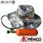 Self rescue respirator with aluminum hood