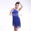 2015 Women Sexy Latin Dancewear Ballroom,one Shoulder Fringe Latin Ballroom Dance Dress