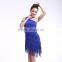 2015 women sexy latin dancewear ballroom,one shoulder fringe latin ballroom dance dress