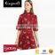 Custom red digital printed polyester fabric for women summer dresses