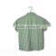 green-and-grey yarn dyed check short sleeve shirt for boys