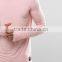 Men's Longline Long Sleeve T-Shirt Elongated Curved Hem T Shirt with Thumbhole Pink Plain Extra Long Tee