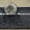 Winter man rib knitted cashmere pom pom hat wholesale
