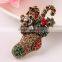 zm53217a Gorgeous christmas socks brooches fashion crystal socks brooches as a christmas gift's brooches