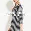 Classic stripes straight 7 minutes of sleeve dress