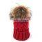 Myfur Wool Hat Wholesale Real Raccoon Fur Pom Pom Warm Adults Beanie