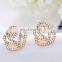 Christmas Gift Pearl Rose Flower Beads Crystal Vintage women Earrings Style Cute Sweet Stud Earrings Fashion Fine Jewelry