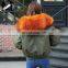 2017 Women Big Real Raccoon Fur Hood Jacket Winter Short Real Fox Fur Lined Bomber Jacket