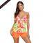 Hot Selling Orange Green 2pcs Tankini Woman Swimwear 2017