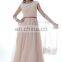 C5017 Round neckline lace Keyhole back Long length tull evening dress