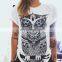 2017Spring and summer fashion loose tshirt color printed cotton shirt girls shirts