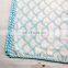 Queen Size Indian Voile Cotton White And Troq Hand Block Printed AC Quilt Dohar