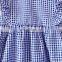 Summer 2020 girls fashion ruffles sleeve princess dresses kids bow plaid dress