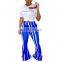 INS Latest Women 2020 Autumn Hot Selling Fashion Striped Printed Bell-Bottomed Pants High Waist Skinny Bodycon Flared Trousers