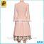 2016 new design open neck pleated laides long coat