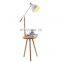 Nordic Coffee Table Solid Wood Table Top Floor Lamp LED Bedside Table Floor Lamp