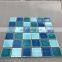 Foshan 300x300 Blue Color Glass Swimming Pool Mosaic Tile Kitchen Back Splash Bathroom Floor Tile