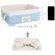 rectangle light blue color fabric storage baskets with lining baby clothes storage boxes bins