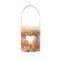 K&B wholesale wooden antique bark Heart-shaped hollow portable tea light candle holder lantern decor