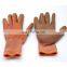 New Latex Foam Gloves for Garden for Household and Construction with Orange Nylon or Polyester and Black Latex