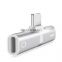 Hot Sale 2 In 1 Dual Lighting Charging Audio Earphone Mini Adapter For mobile phone