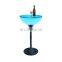 bar tables with high stools set/PE plastic bar table wireless illuminated Modern design chair party led light cocktail table
