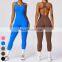 Fashion Seamless Sports Jumpsuit U-shape Neckline Sleeveless Bodysuit Gym Fitness Jumpsuits Women One Piece Yoga Jumpsuit