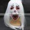 Factory in stock Halloween white long hair latex ghost mask sale scary mask latex