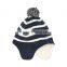 OEM custom black and white stripe hats for kids winter hat