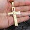 New Arrival Gold Women's Men's Stainless Steel Cross Pendant Necklace Charm Golden Chain