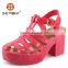 2015 ladies fashion shoes rainbow color pvc glitter sandals lady shoes women high heel shoes alibaba shoes