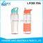 New customized BPA free logo printed flat plastic joyshaker water bottle