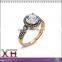 Rose Gold and Black Rhodium Round Cubic Zirconia Debra Stone Ring