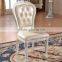 European Style Rubber Wood White Leather and Wood Dining Chair for Dining Room