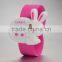 2016 top hot cartoon rabbit silicone snap band digital watches for children