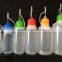 30ml Softer PE Plastic Needle Dropper Bottles for E Juice with Needle Tips Colors Caps