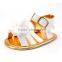 A-bomb Summer Hot Selling Breathable Baby Infant Girls PU Leather Flower Crib Soft Sole Flat Sandals/baby girls prewalker shoes