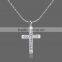 2015 fashion pure white gold statement cross necklace