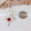 2015 Unique design silver plated red stone fashion necklace