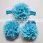 Top Baby Cute Chiffon Flower Infant Girl feet Toddler Barefoot Blooms Sandals Shoes