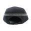 Black canvas leather patch strapback hat wholesale 5 panel cap