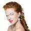 18k GP Cubic Zircons White Dangles Wedding Engagement Vintage Earrings