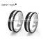 Fashion Jewelry Gold Solid Carbon Fiber Couple Ring His and Hers 925 Silver Wedding Rings